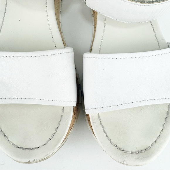 PRADA Platform Linea Rossa Saffiano Upper Cork Bottom Sandals - Picture 8 of 9